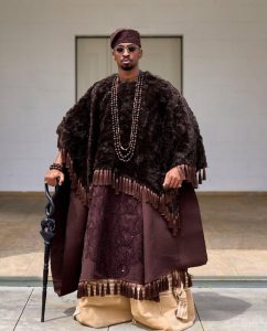 Modern Agbada with minimalist patterns and contemporary tailoring