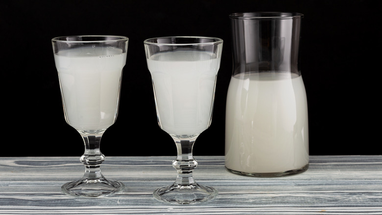 Palm wine, a  Nigerian drink tapped from the sap of palm trees, with a sweet and earthy flavor