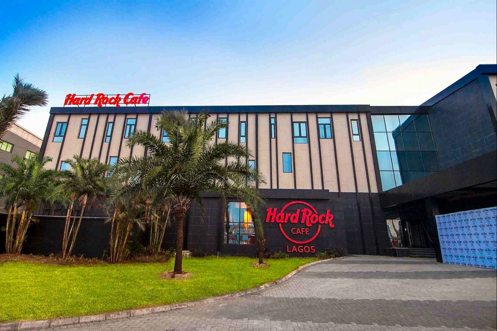 Hard Rock Cafe Lagos, a festive destination in Victoria Island, featuring live performances and upscale dining experiences.