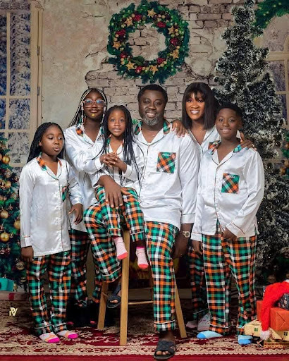 Nigerian Celebrities Slaying Christmas Pyjamas and Outfit (Mercy Johnson)