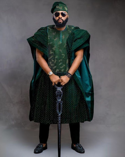 Nigerian men's fashion blending traditional agbada with modern tailoring