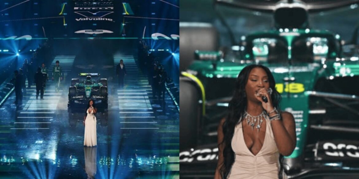 Tems Elevates Nigeria’s Global Presence at Aston Martin’s 2025 F1 Car Launch