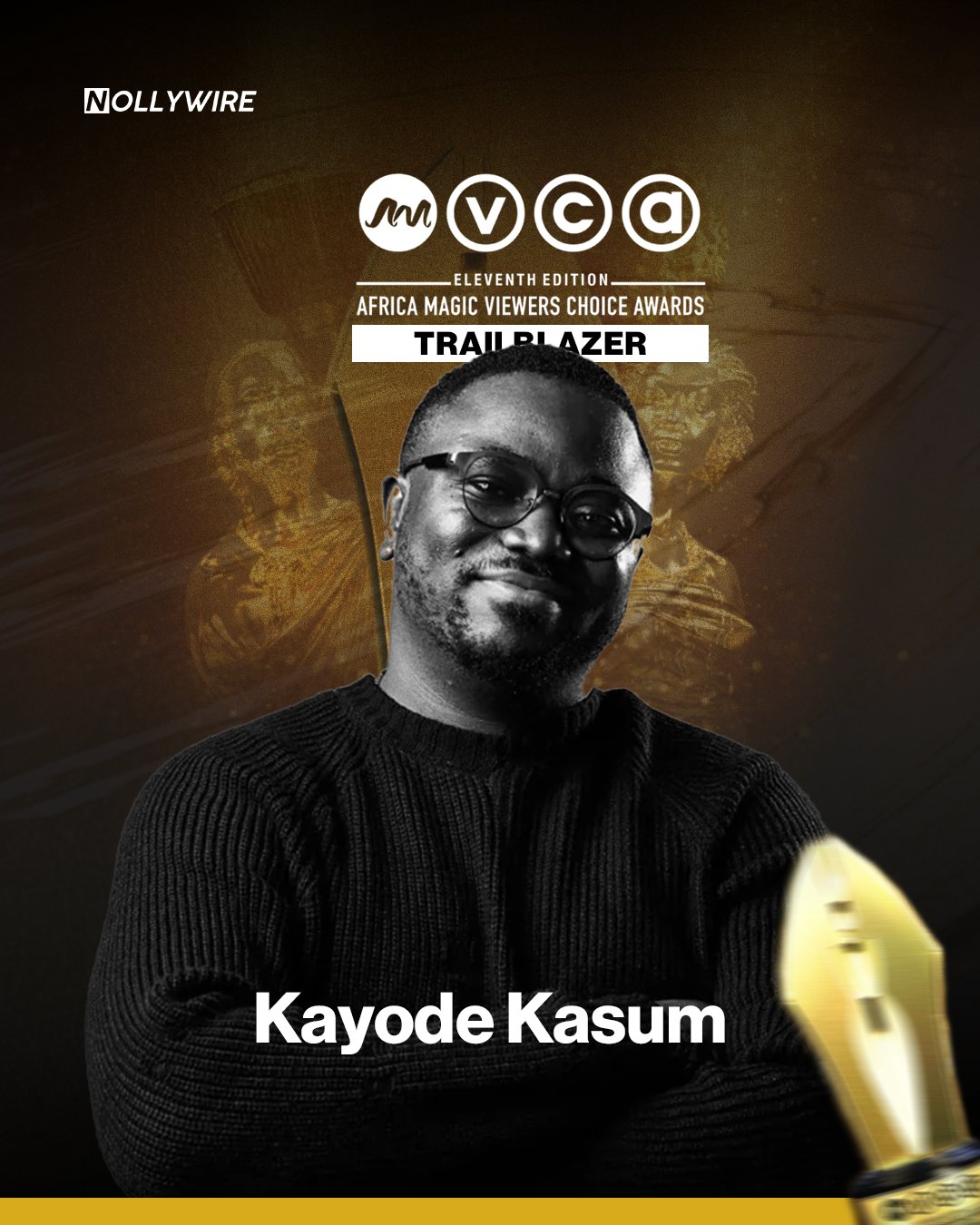 Kayode Kasum received the prestigious Trailblazer Award at the AMVCA 2025