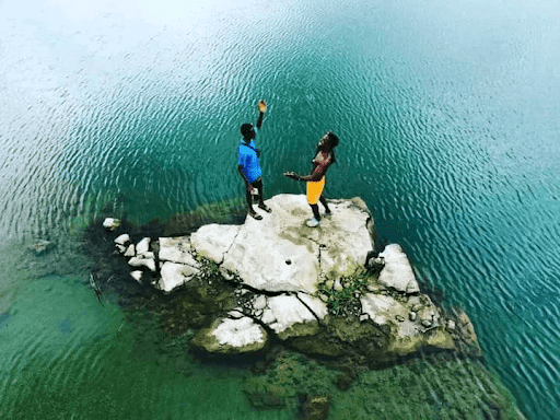 The aerial view of Akpoha Crush Rock in Ebonyi, one of Southeast Nigeria's many Instagrammable places. 