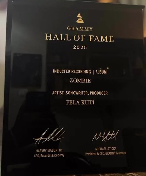 Fela Kuti’s Iconic Album ‘Zombie’ Inducted into Grammy Hall of Fame