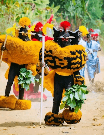 The Ekpe masquerade is displayed at the Ekpe festival, one of the top cultural festivals in Nigeria.