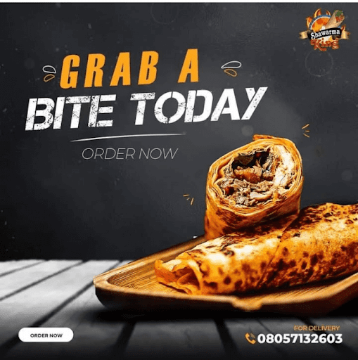A flier for Shawarma King, one of the popular shawarma spots in Abuja.