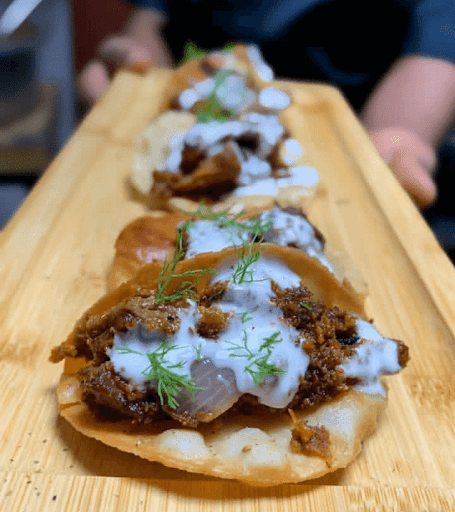 Tacos served by Veggiesvictory, one of the best vegan restaurants in Lagos. 