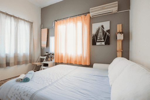 An Airbnb bedroom, following the Airbnb regulation in Nigeria. 
