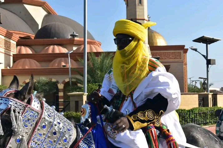 A picture of a royal rider at the Ilorin Durbar Festival 
