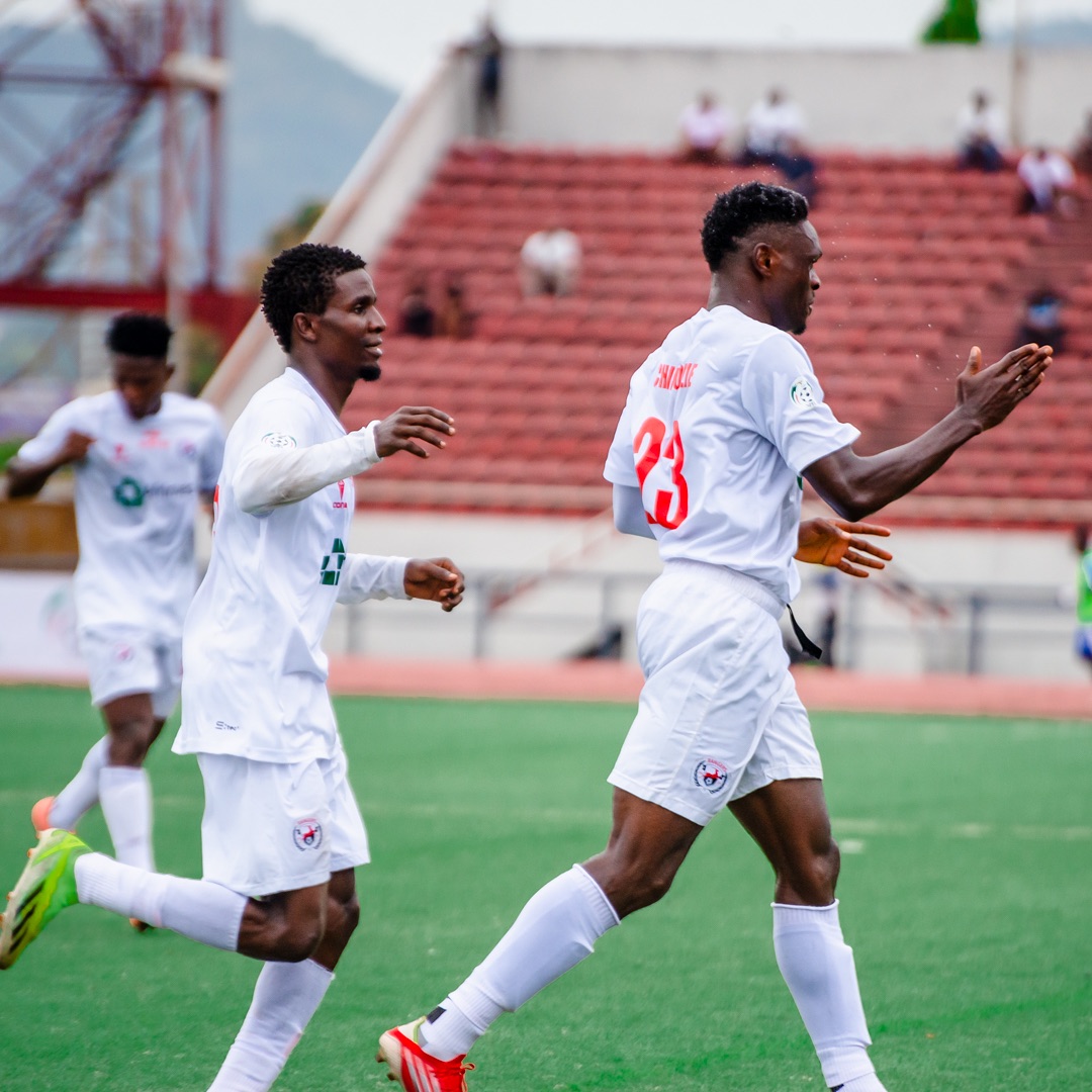 Rangers International players celebrate a goal during a home victory against Shooting Stars
