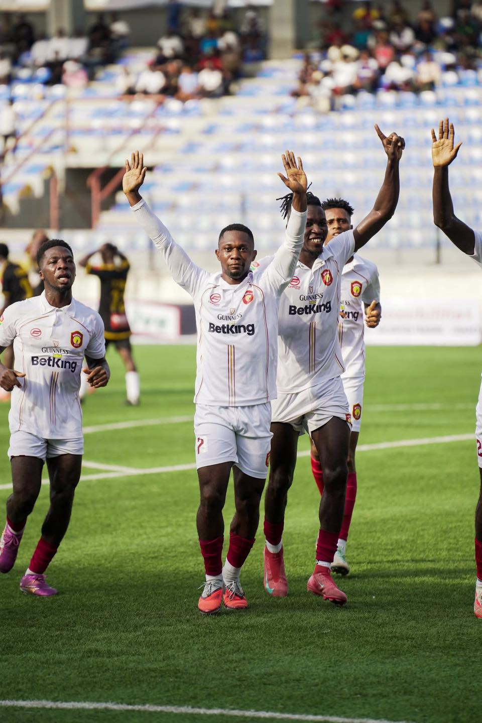 Ikorodu City players acknowledge fans after extending their remarkable seven-game unbeaten streak in the Nigeria Premier League
