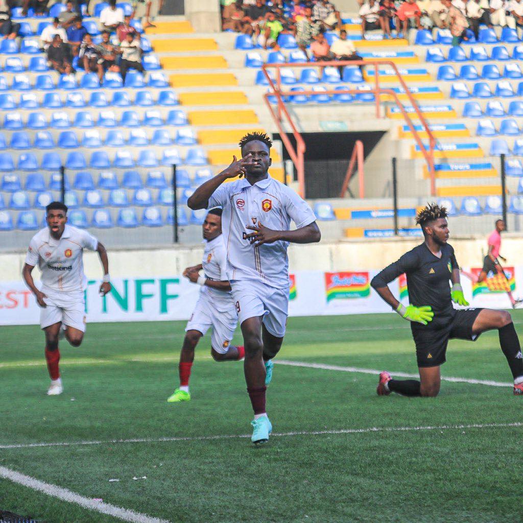 Ikorodu City goal celebration as they claim top spot in the NPFL table for the first time in their history