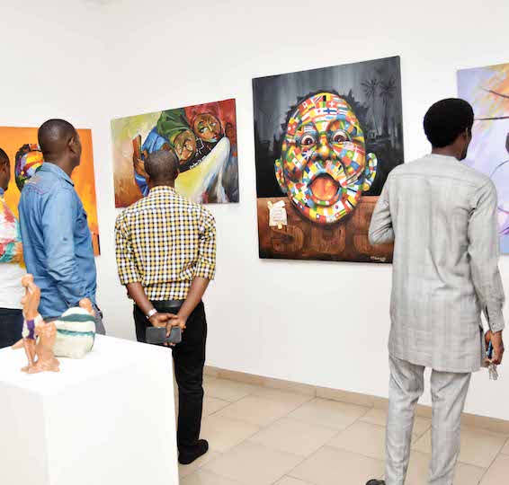 A picture of people at Moriri Gallery 
