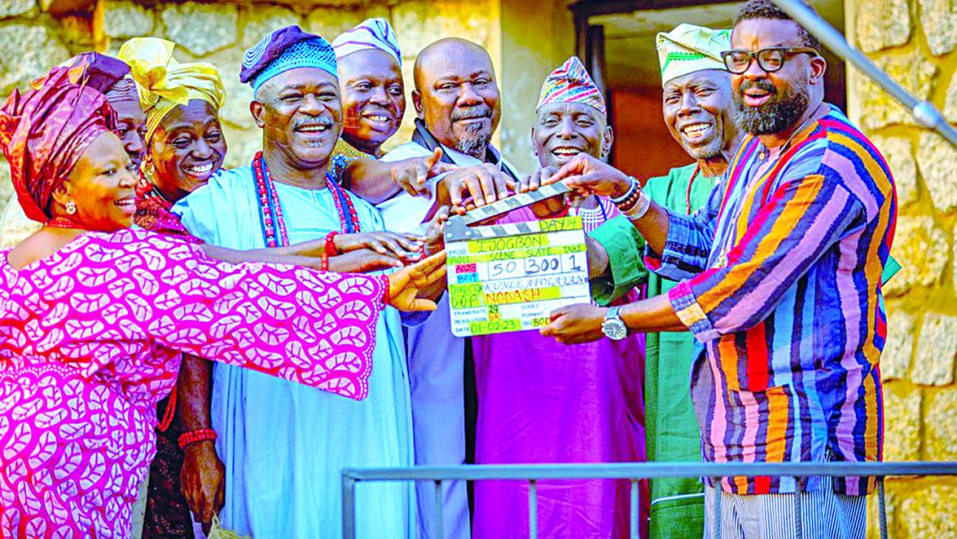 Kunle Afolayan and fellow movie stars bring the magic to life on the set of Ijogbon.