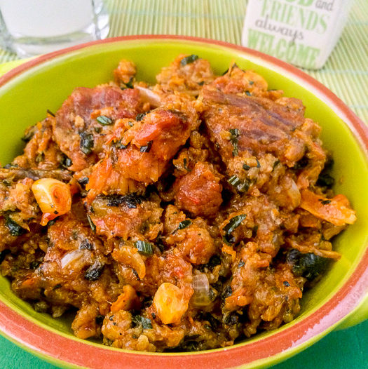 A picture of oto, a dish commonly enjoyed as one of the local dishes to try in Akwa Ibom during the holidays.