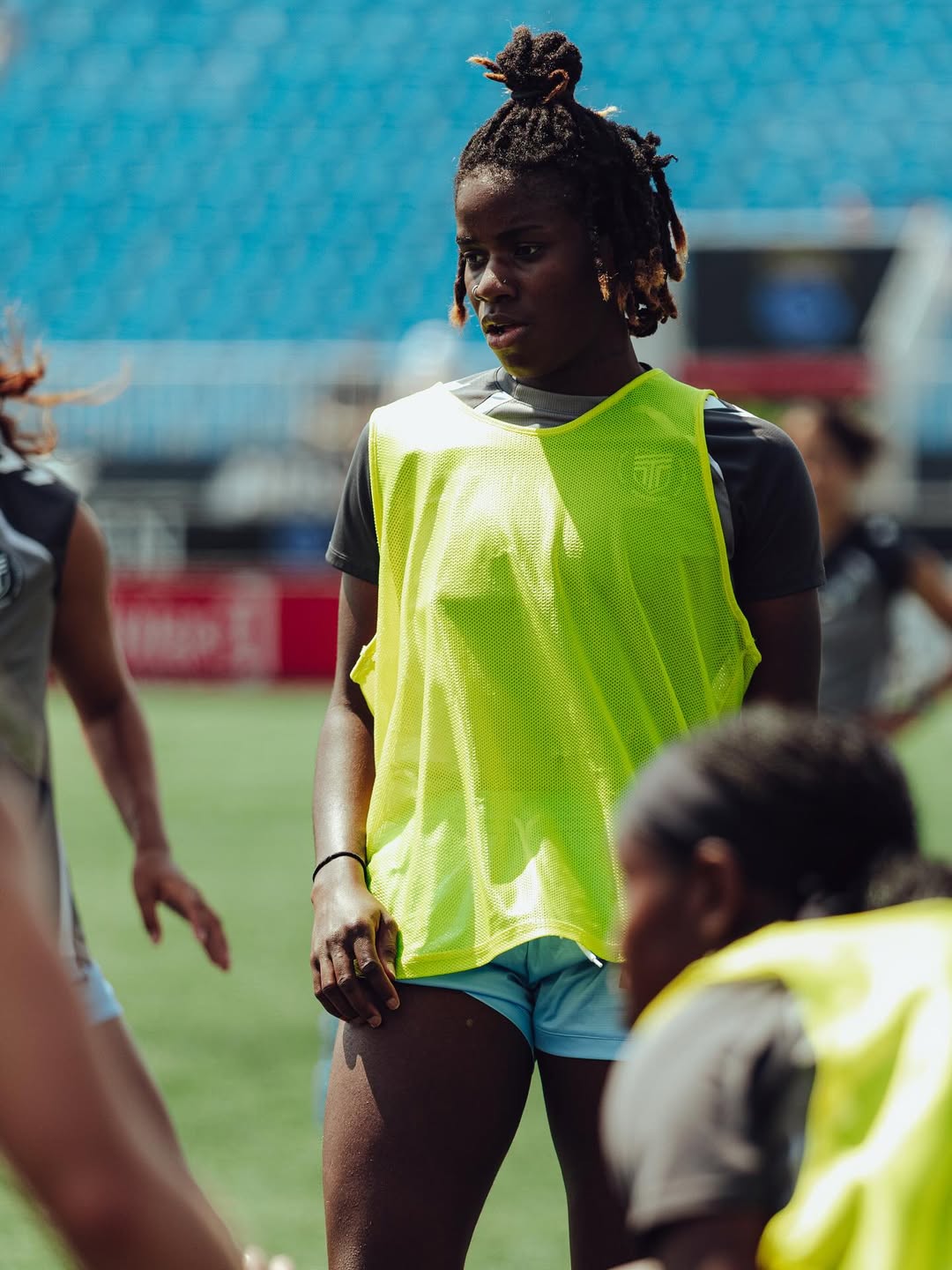   Esther Okonkwo during a practice session on a sunny day
