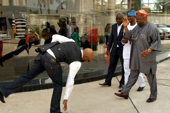  A Nigerian man greeting his elders.