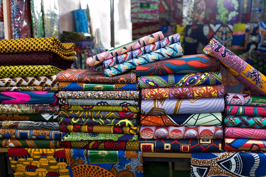 A store that sells fabrics where you can bargain at Ariaria International Market.