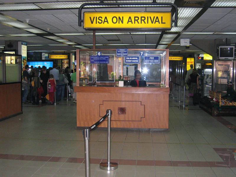 Nigeria’s New Visa-On-Arrival Policy: Queue of travellers going through the visa process.