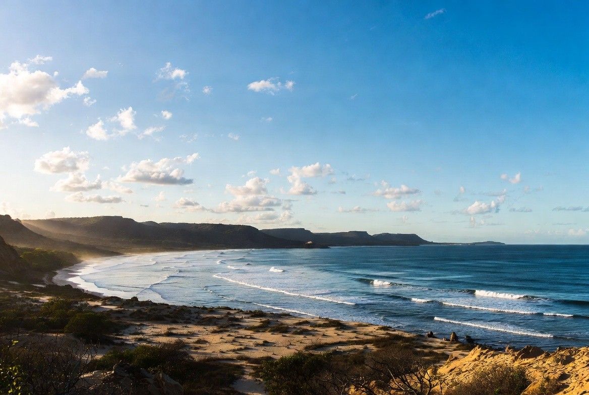A ground-level photograph of Mozambique's Inhambane coastline