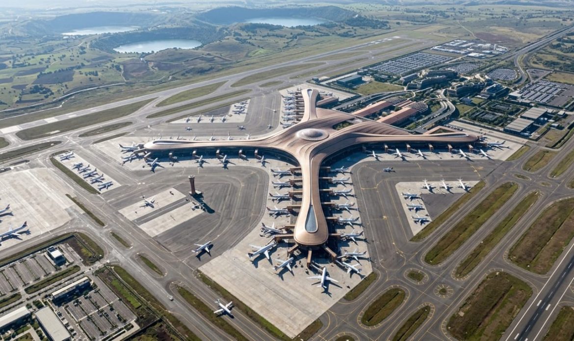 Aerial View of the architectural render of the Bishoftu International Airport