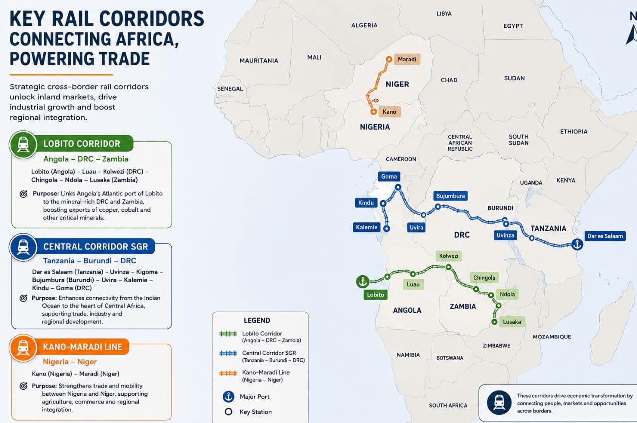 Atlantic to Indian Ocean Arcs: Key Corridors Powering Africa's Rail Renaissance