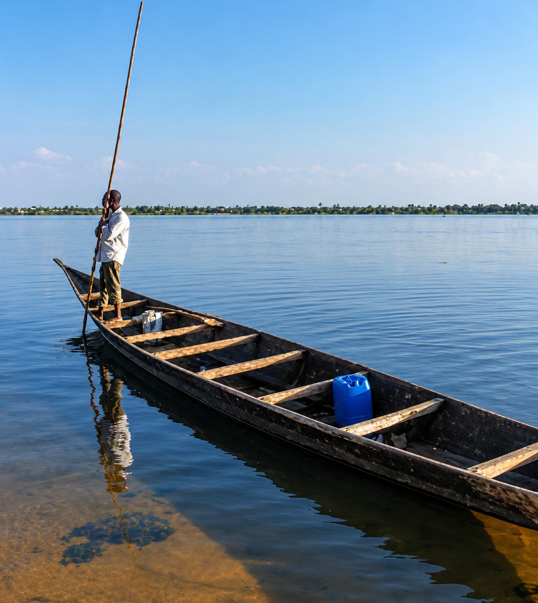 Small craft navigate the middle Niger